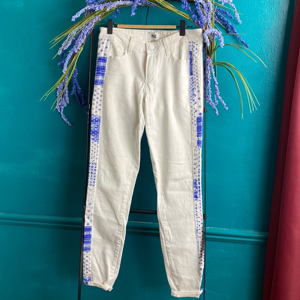 PAIGE Verdugo - Moroccan White Tuxedo Jeans - Picture 3 of 8